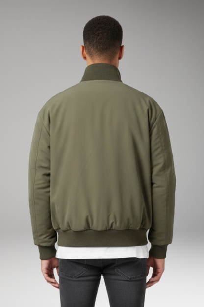 Men's Bomber Jacket High Collar Side Pockets