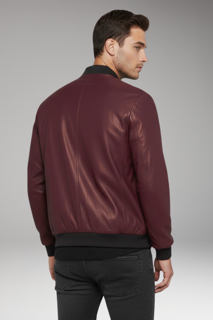Men's Bomber Jacket Metallic Front Zipper
