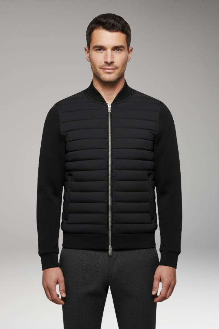 Men's Padded Bomber Jacket Elastic Cuffs