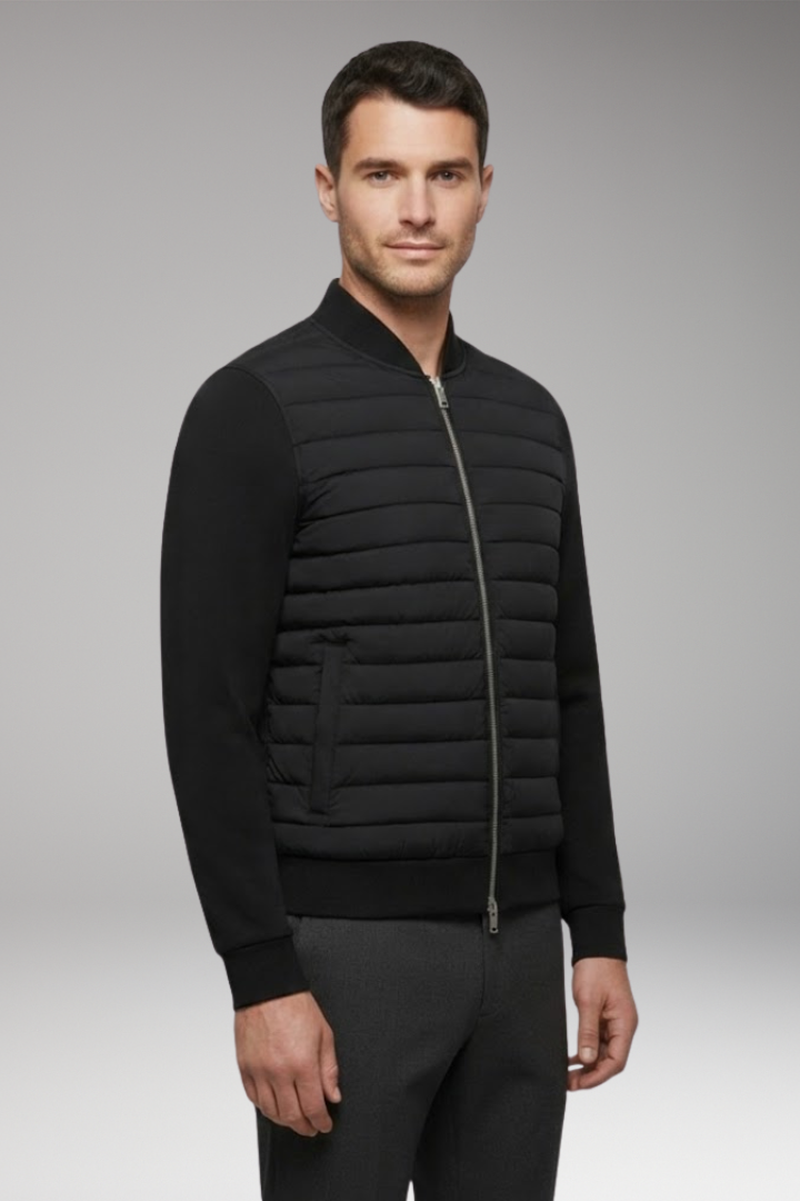 Men's Padded Bomber Jacket Elastic Cuffs