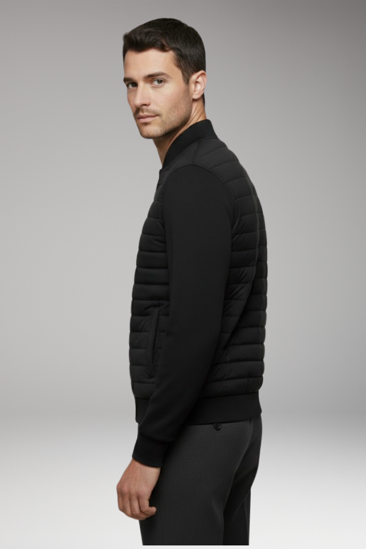 Men's Padded Bomber Jacket Elastic Cuffs