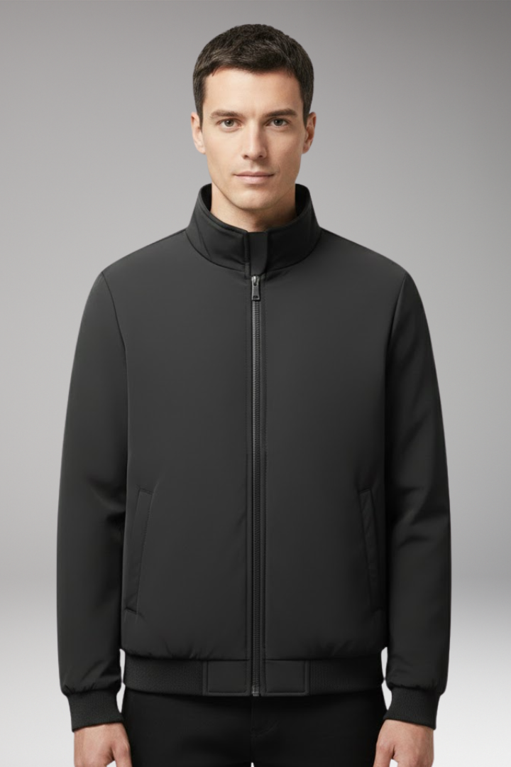 Men's Relaxed Fit Bomber Jacket With Hidden Pocket