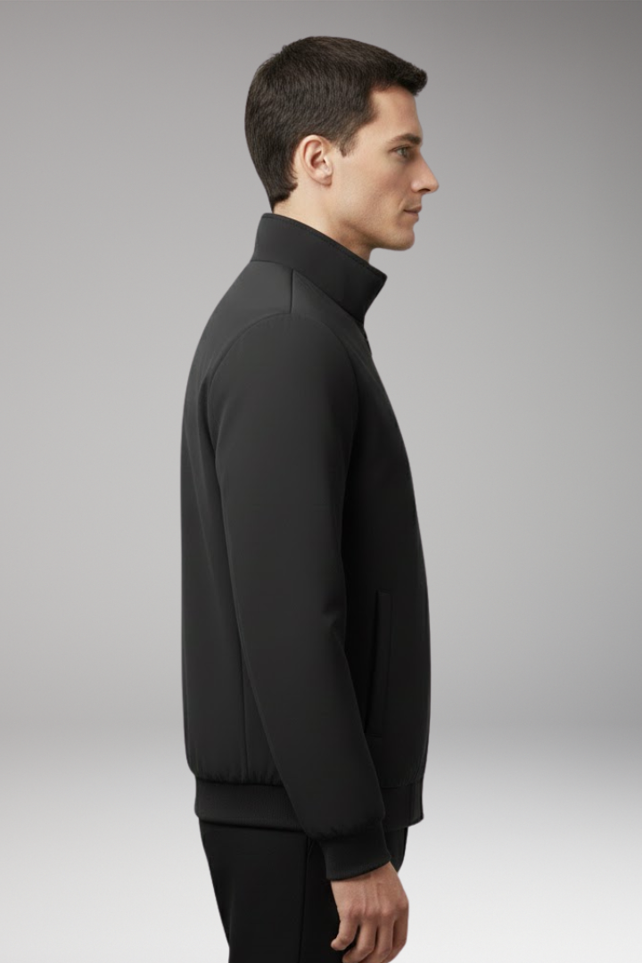 Men's Relaxed Fit Bomber Jacket With Hidden Pocket