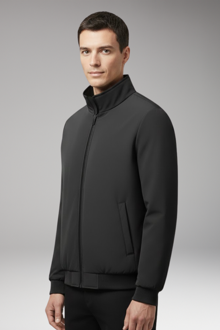 Men's Relaxed Fit Bomber Jacket With Hidden Pocket
