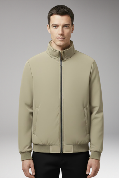 Men's Relaxed Fit Bomber Jacket With Hidden Pocket