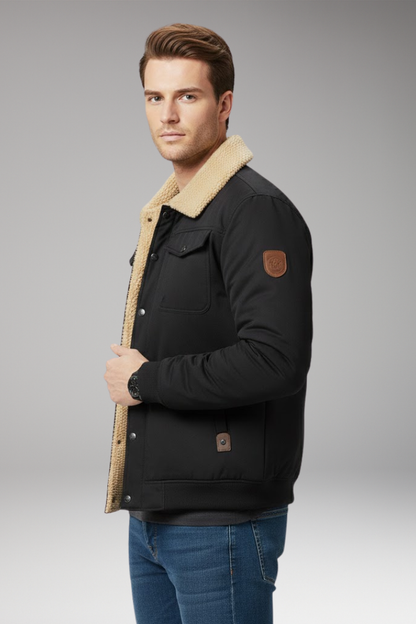 Men's Bomber Jacket Ribbed Cuffs and Pockets