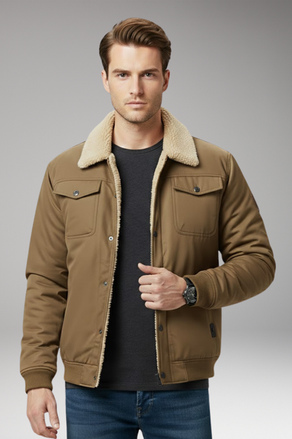 Men's Bomber Jacket Ribbed Cuffs and Pockets