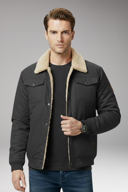 Men's Bomber Jacket Ribbed Cuffs and Pockets