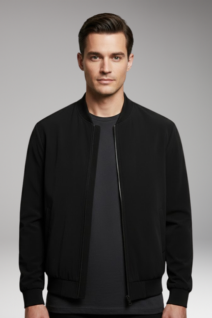 Men's Bomber Jacket Side Pockets Slim Fit