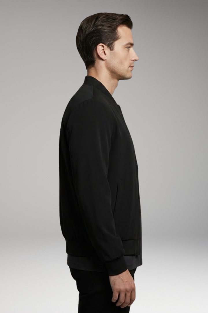 Men's Bomber Jacket Side Pockets Slim Fit