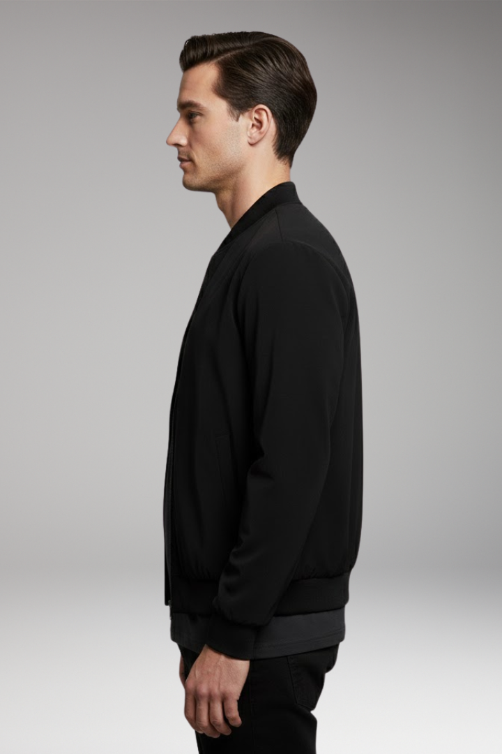 Men's Bomber Jacket Side Pockets Slim Fit