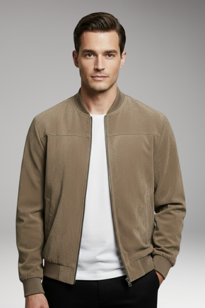 Men's Bomber Jacket Side Pockets Slim Fit