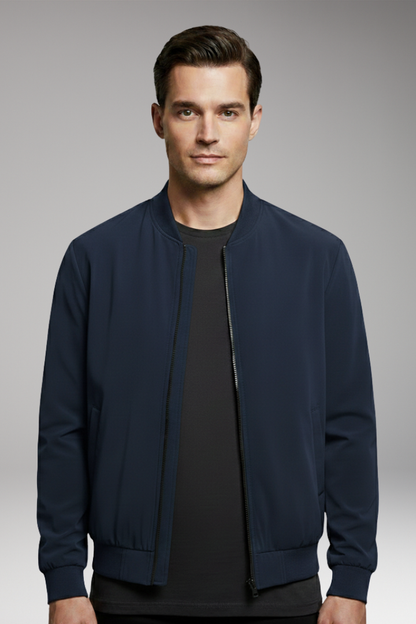 Men's Bomber Jacket Side Pockets Slim Fit