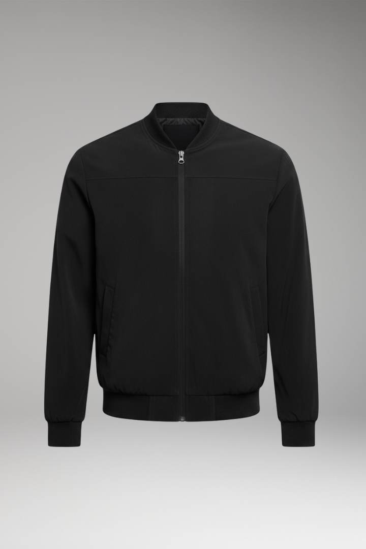 Men's Bomber Jacket Side Pockets Slim Fit - VibreMode