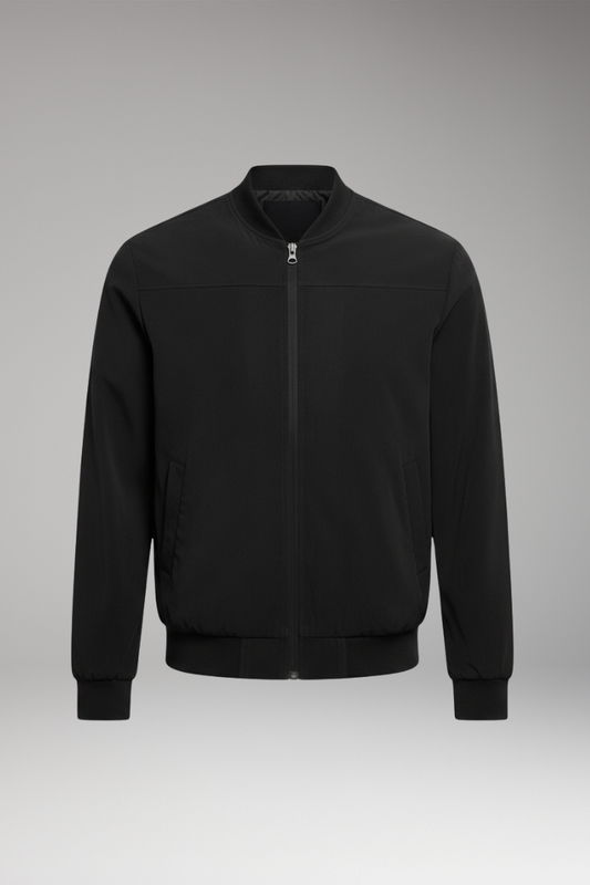 Men's Bomber Jacket Side Pockets Slim Fit - VibreMode