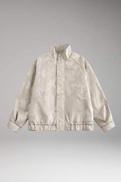 Men's Bomber Jacket Snap Button Side Pockets - VibreMode