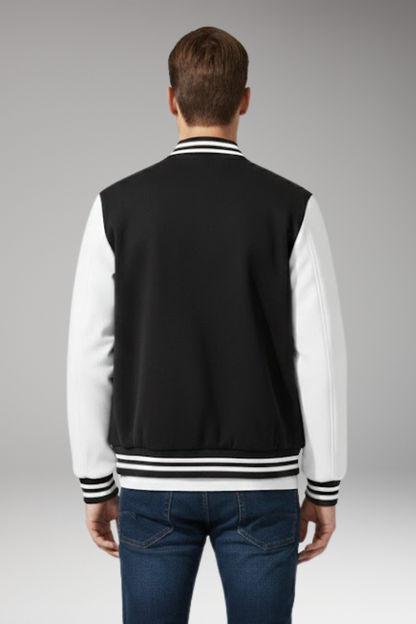 Men's Bomber Jacket Snap Fasteners Side Pockets