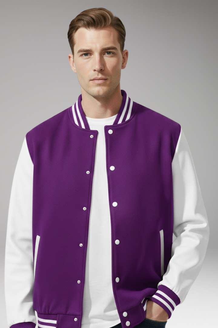 Men's Bomber Jacket Snap Fasteners Side Pockets