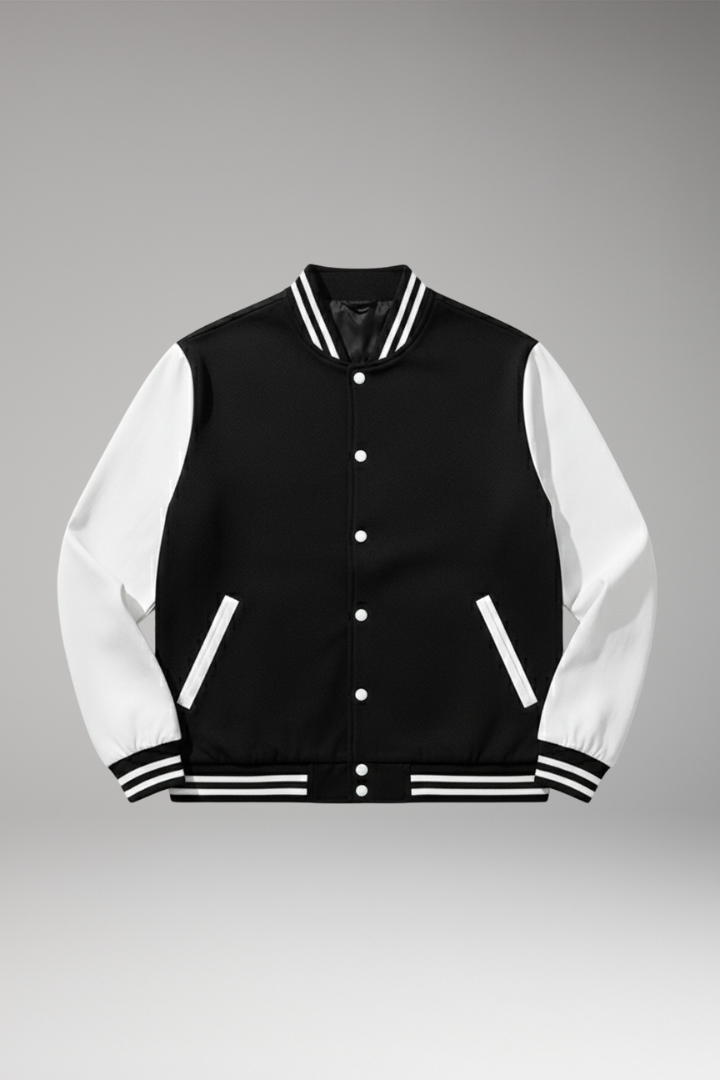 Men's Bomber Jacket Snap Fasteners Side Pockets - VibreMode