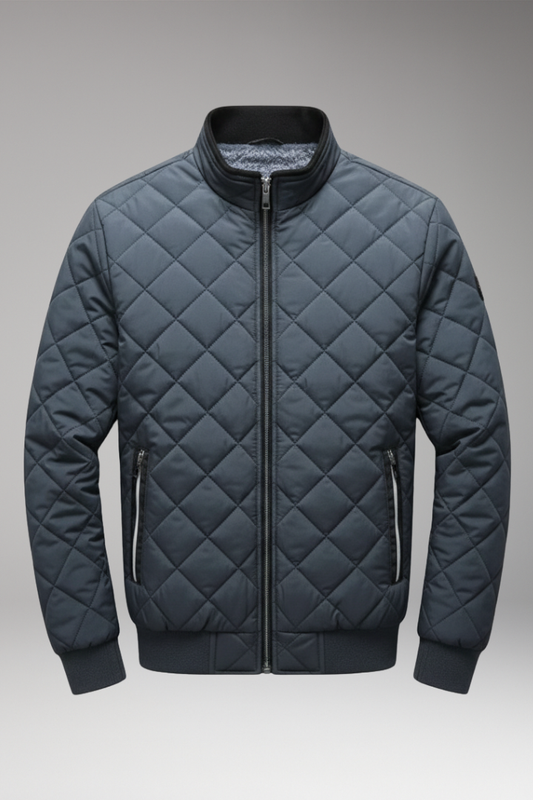Men's Bomber Jacket Zipped Pockets Stand-Up Collar - VibreMode
