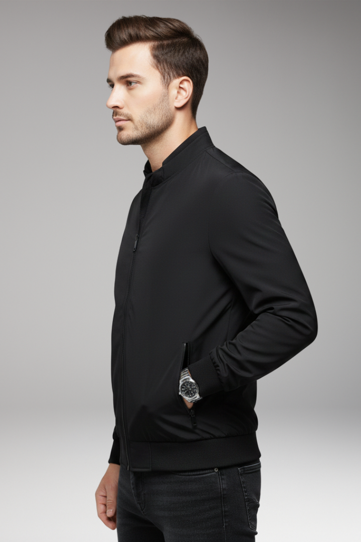 Men's Bomber Jacket Zipper Closure