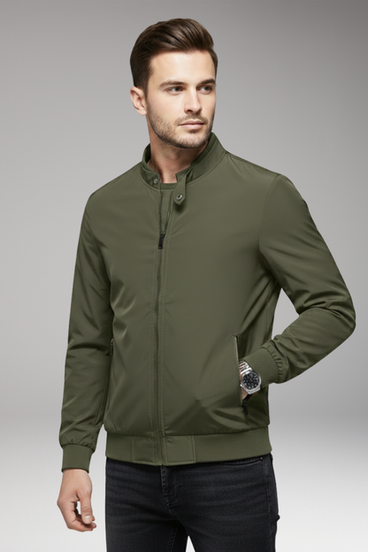 Men's Bomber Jacket Zipper Closure