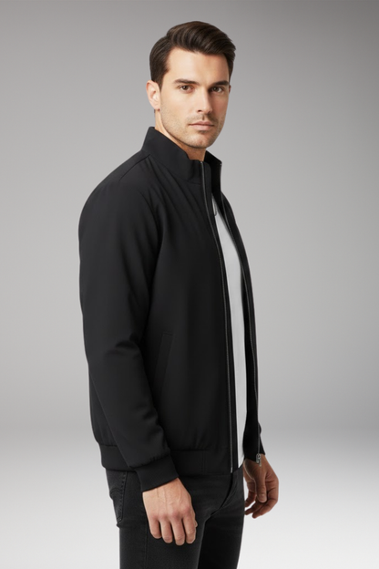 Men's Bomber Jacket Zipper Stand-Up Collar