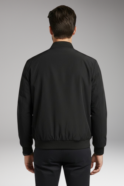 Men's Bomber Jacket Zipper Collar Black
