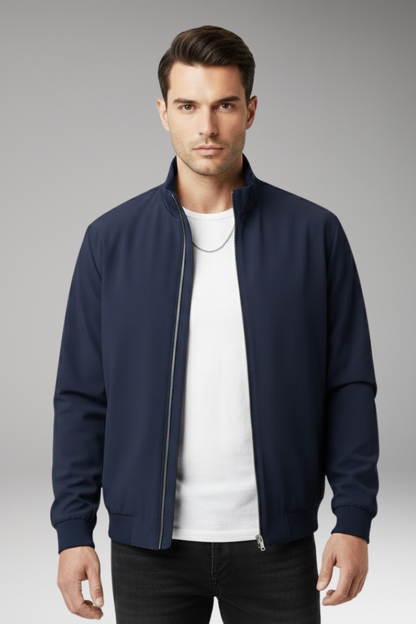 Men's Bomber Jacket Zipper Stand-Up Collar