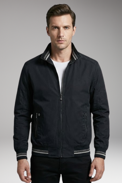 Men's Bomber Jacket Zippered Pockets