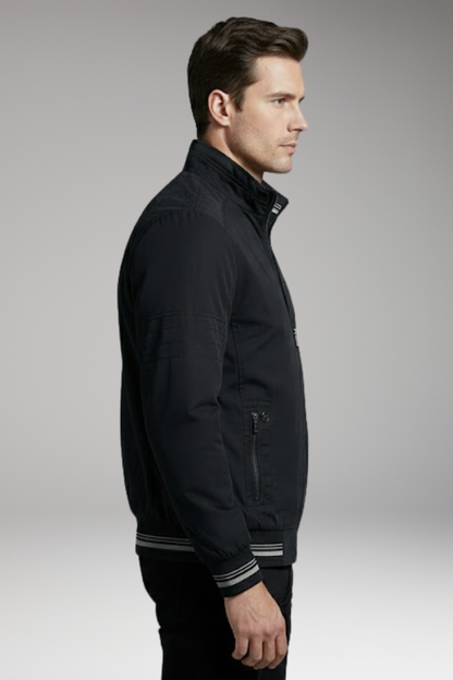 Men's Bomber Jacket Zippered Pockets