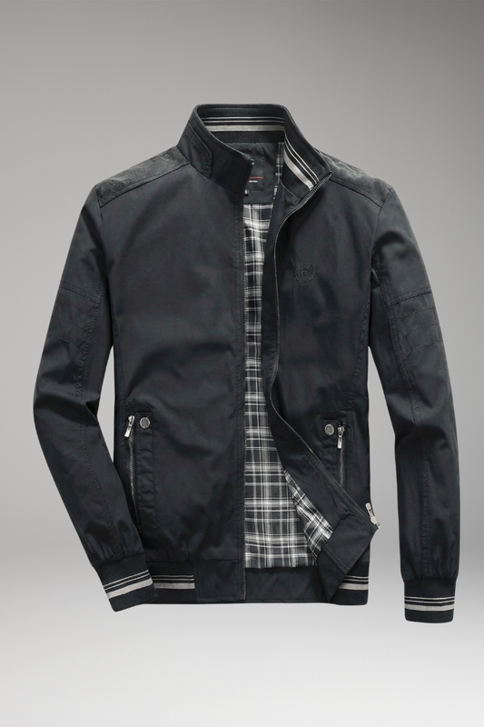 Men's Bomber Jacket Zippered Pockets - VibreMode