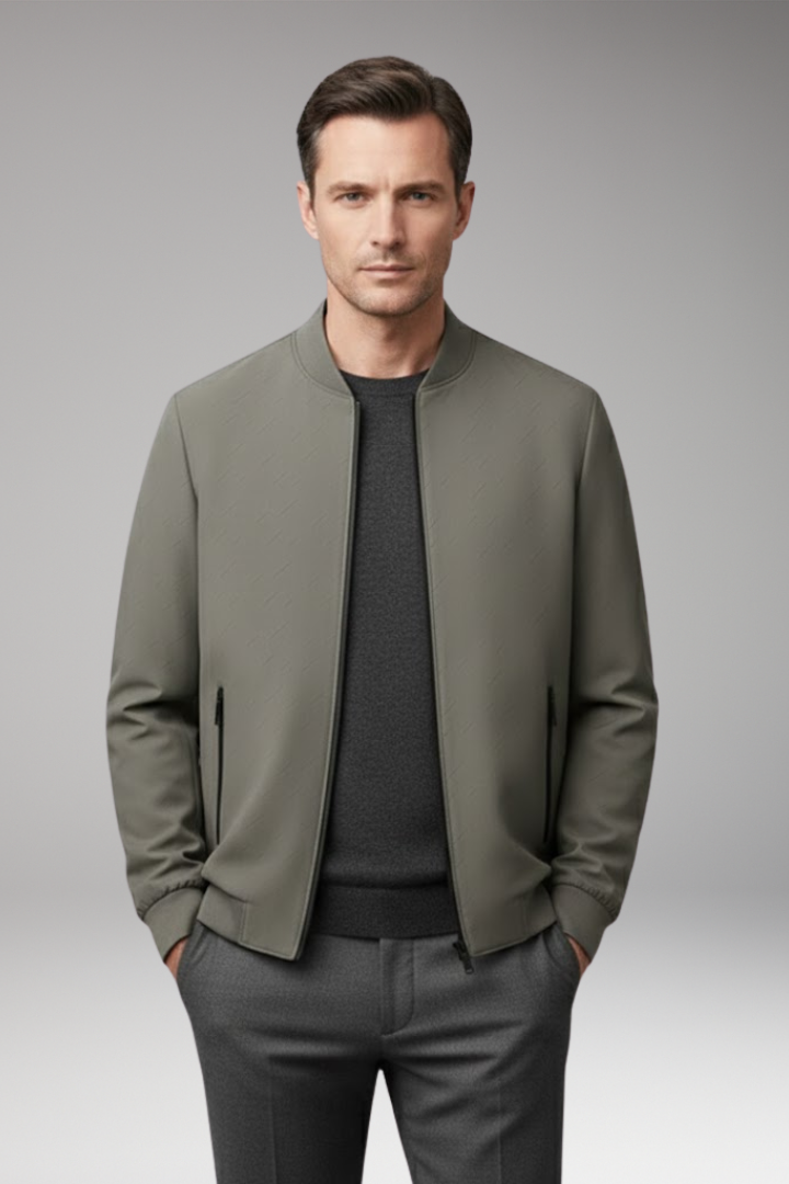 Men's Bomber Jacket Zip Textured