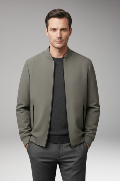 Men's Bomber Jacket Zip Textured