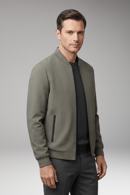 Men's Bomber Jacket Zip Textured
