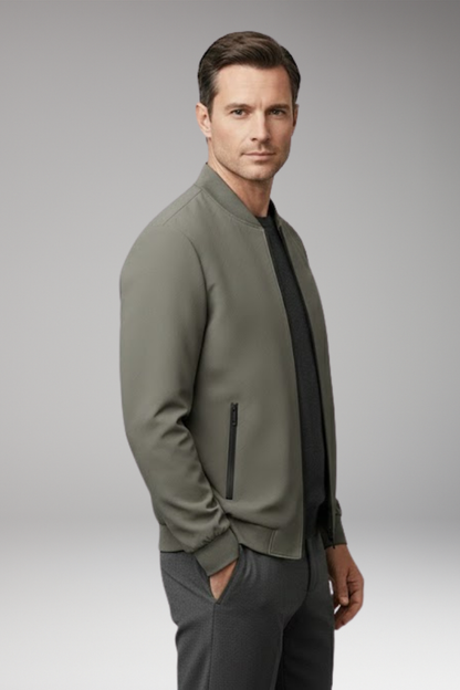 Men's Bomber Jacket Zip Textured