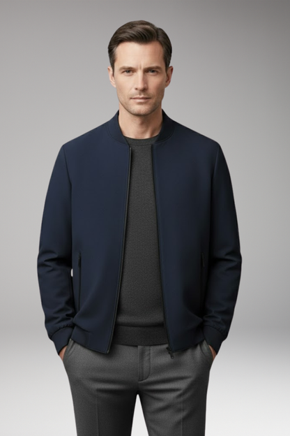 Men's Bomber Jacket Zip Textured