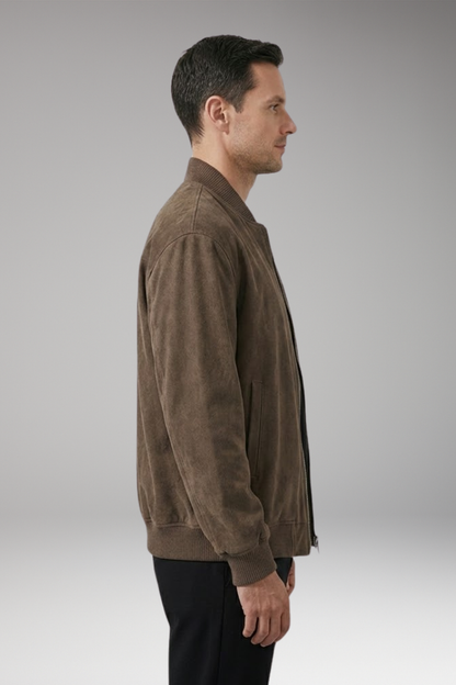 Men's Bomber Jacket Zipper Elastic Cuffs