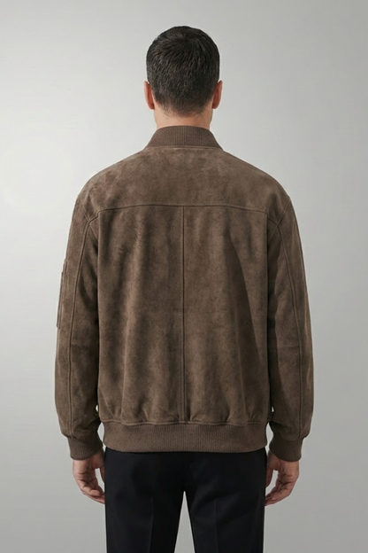 Men's Bomber Jacket Zipper Elastic Cuffs