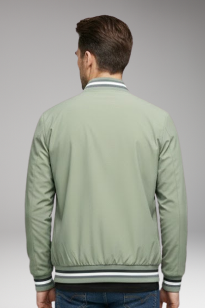 Men's Bomber Jacket Zipper Ribbed Sleeves