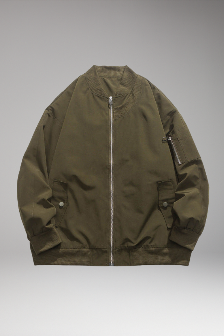 Men's Bomber Jacket Zipper Side Pockets - VibreMode