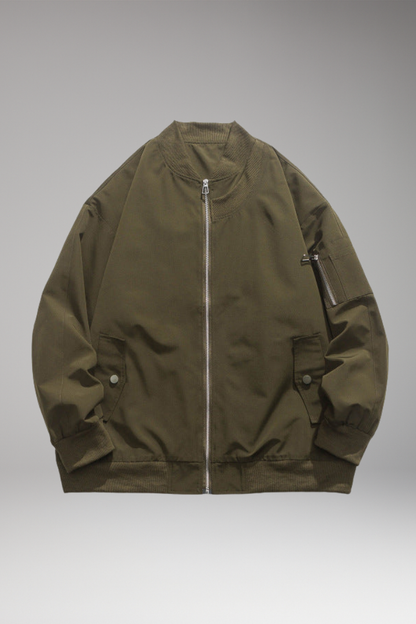 Men's Bomber Jacket Zipper Side Pockets - VibreMode