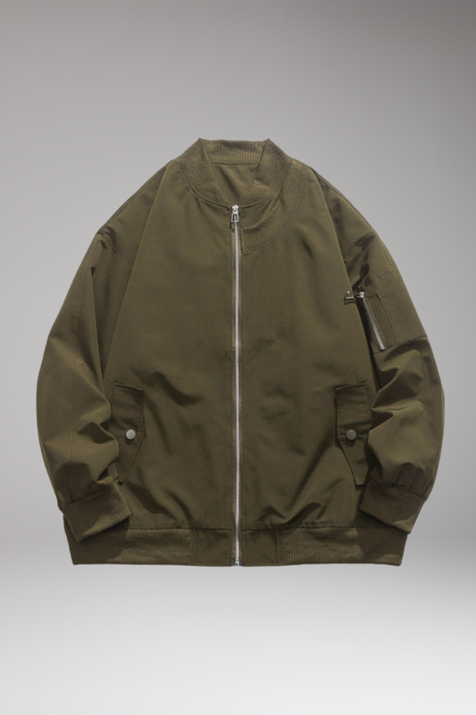 Men's Bomber Jacket Zipper Side Pockets - VibreMode