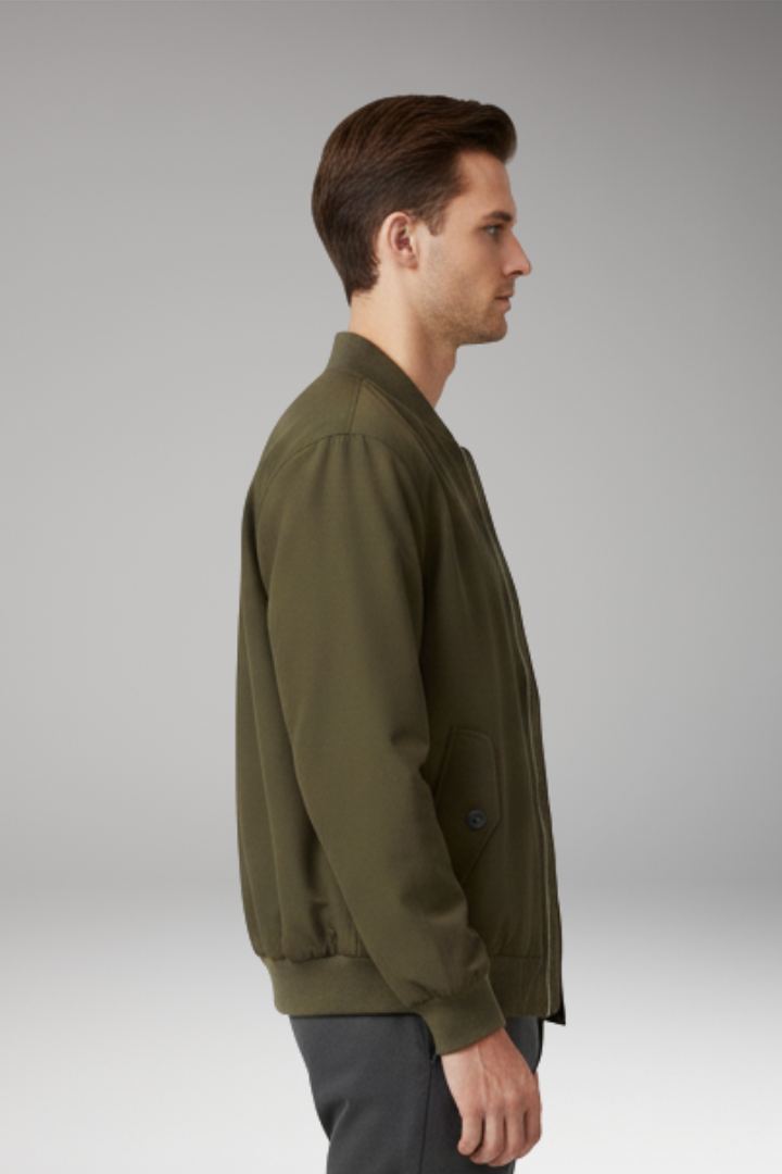 Men's Bomber Jacket Zipper Side Pockets