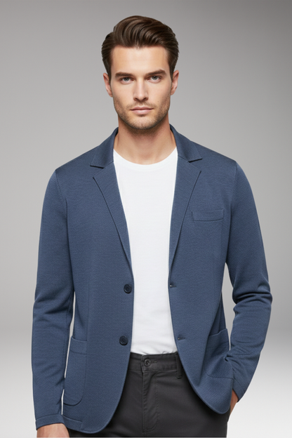 Men's Cardigan Blazer Notched Collar Button Closure