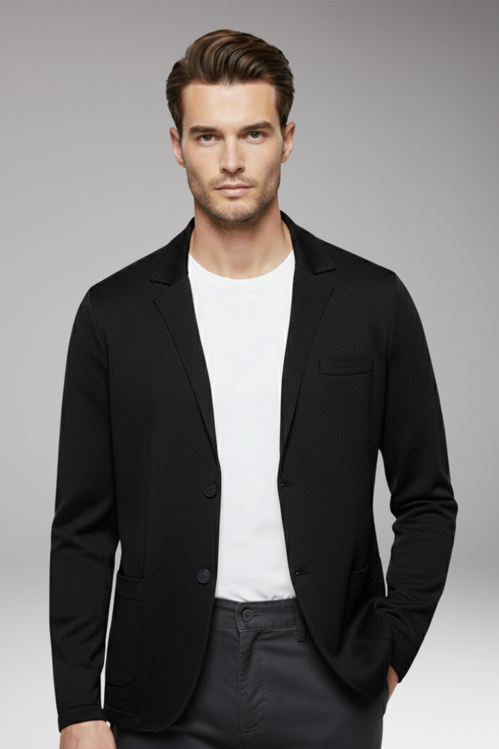 Men's Cardigan Blazer Notched Collar Button Closure