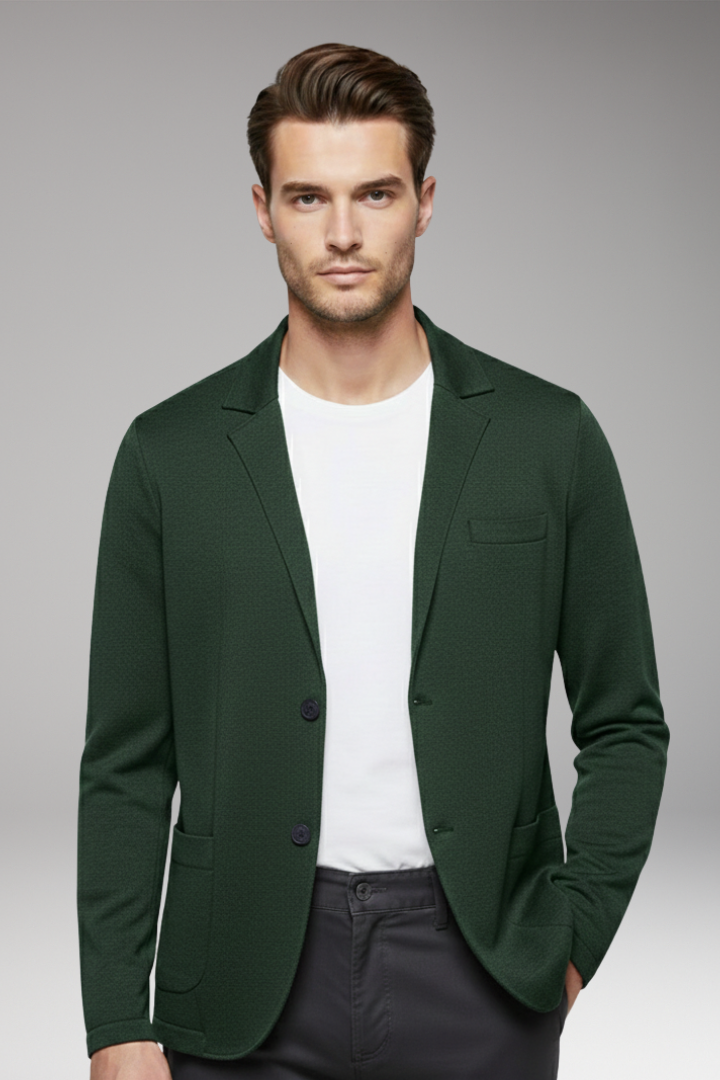 Men's Cardigan Blazer Notched Collar Button Closure