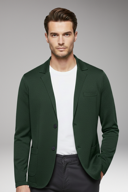 Men's Cardigan Blazer Notched Collar Button Closure