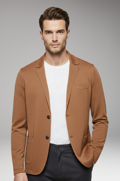 Men's Cardigan Blazer Notched Collar Button Closure