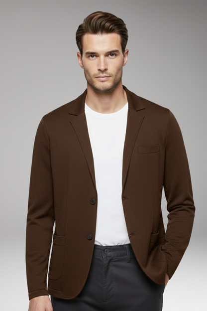 Men's Cardigan Blazer Notched Collar Button Closure